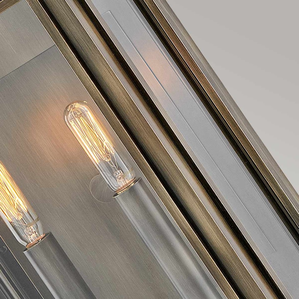 Sag Harbor 2-Lt Medium Outdoor Wall Light Painted Burnished Bronze/Clear 41.9cm IP44