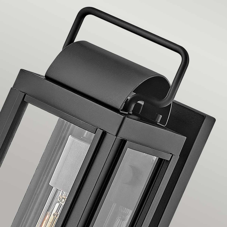 Sag Harbor 1-Lt Small Outdoor Wall Light Black/Clear 41.3cm IP44