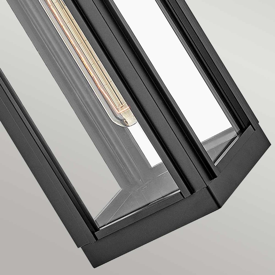 Sag Harbor 1-Lt Small Outdoor Wall Light Black/Clear 41.3cm IP44