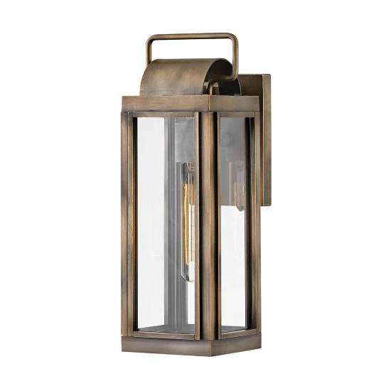 Sag Harbor 1-Lt liten utomhus vägglampa brännmålat brons/klar 41,3 cm IP44