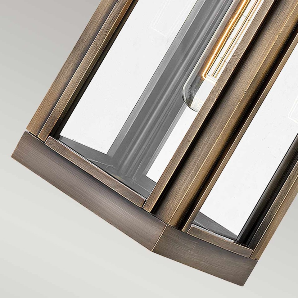 Sag Harbor 1-Lt Small Outdoor Wall Light Painted Burnished Bronze/Clear 41.3cm IP44