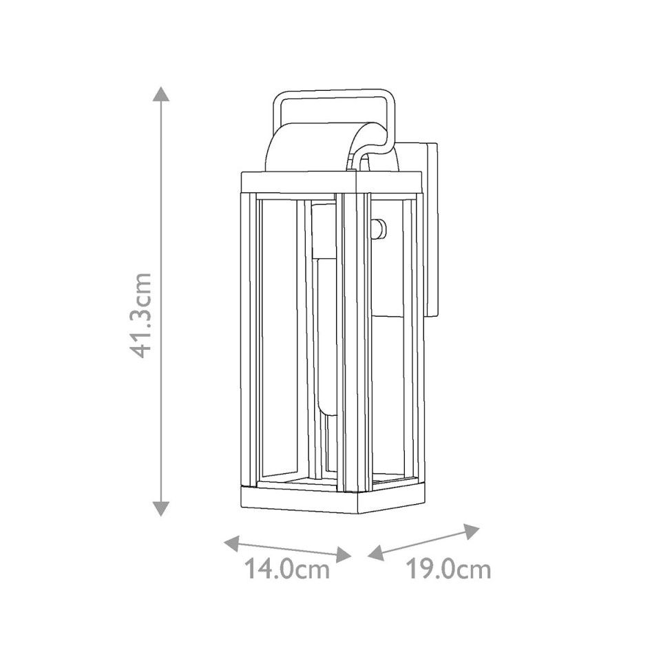 Sag Harbor 1-Lt Small Outdoor Wall Light Black/Clear 41.3cm IP44