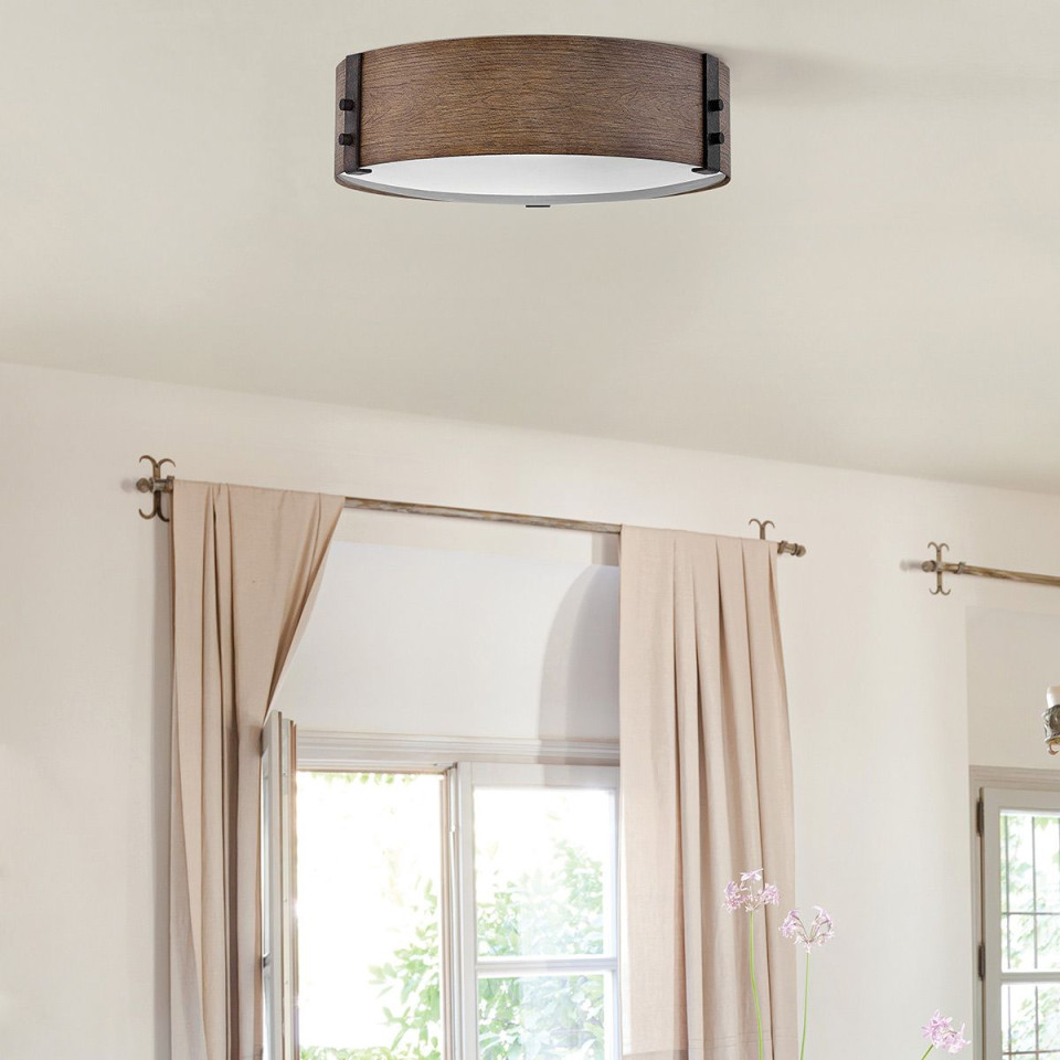 Sawyer utomhus plafond sequoia trä/rost järn 38 cm IP44 Hinkley Lighting Sawyer utomhus plafond sequoia trä/rost järn 38 cm IP44