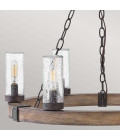 Sawyer 6-ljus utomhus ljuskrona sequoia trä/rost järn 61 cm IP44 Hinkley Lighting Sawyer 6-ljus utomhus ljuskrona sequoia trä/rost järn 61 cm IP44
