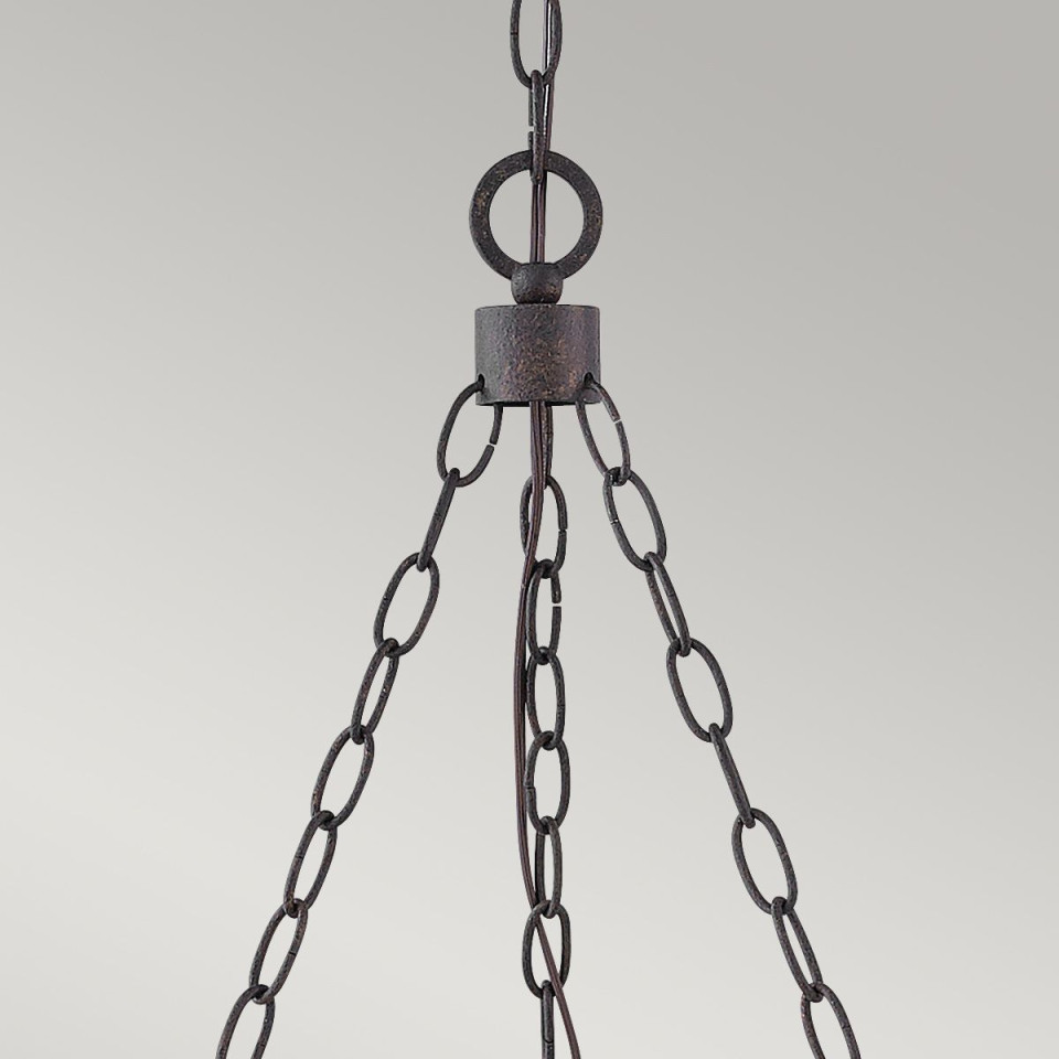 Sawyer 6-ljus utomhus ljuskrona sequoia trä/rost järn 61 cm IP44 Hinkley Lighting Sawyer 6-ljus utomhus ljuskrona sequoia trä/rost järn 61 cm IP44