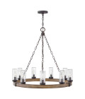 Sawyer 9-ljus utomhus ljuskrona sequoia trä/rost järn 76,2 cm IP44 Hinkley Lighting Sawyer 9-ljus utomhus ljuskrona sequoia trä/rost järn 76,2 cm IP44