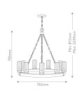 Sawyer 9-ljus utomhus ljuskrona sequoia trä/rost järn 76,2 cm IP44 Hinkley Lighting Sawyer 9-ljus utomhus ljuskrona sequoia trä/rost järn 76,2 cm IP44