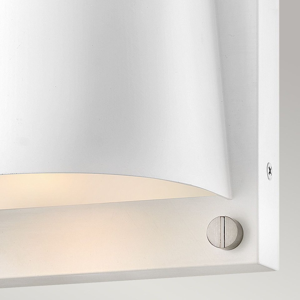 Scout 1-Lt liten utomhusvägglampa satin vit 16,5cm IP44