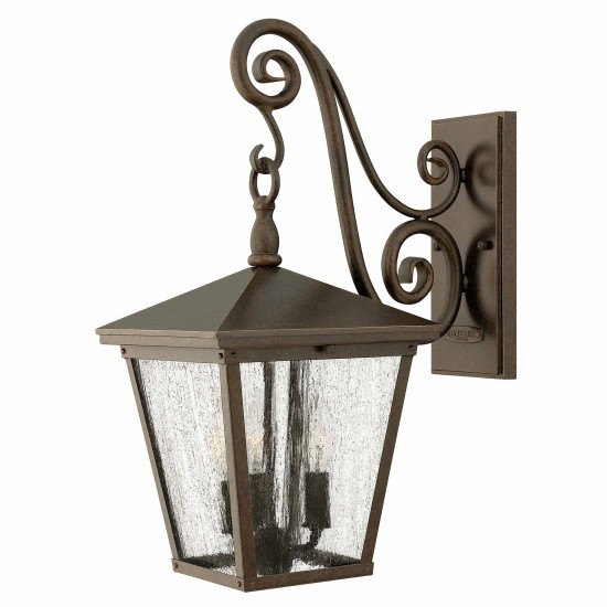 Trellis 3-Lt Medium Outdoor Wall Light Regency Bronze/Glass 50.2cm IP44