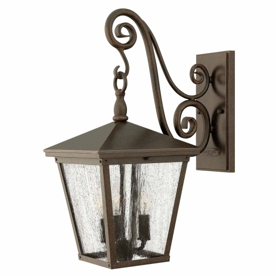 Trellis 3-Lt medium utomhus vägglampa regency-brons/glas 50,2cm IP44