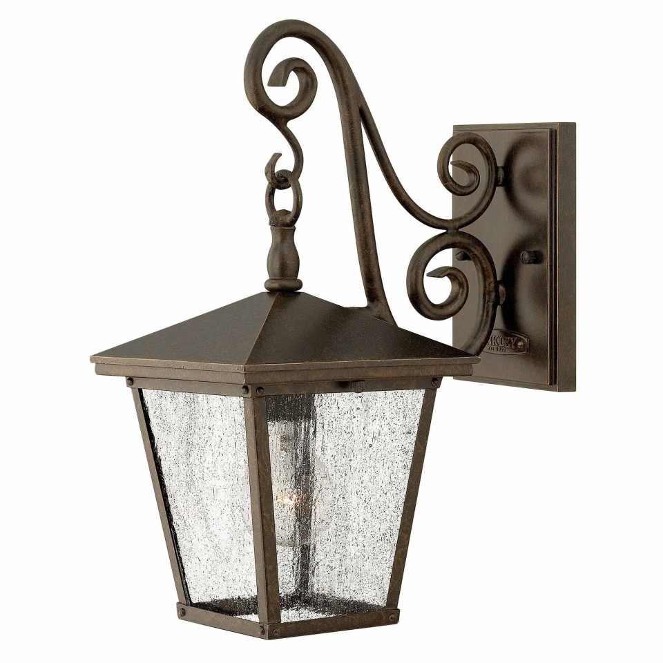 Trellis 1-Lt Small Outdoor Wall Light Regency Bronze/Glass 38.7cm IP44