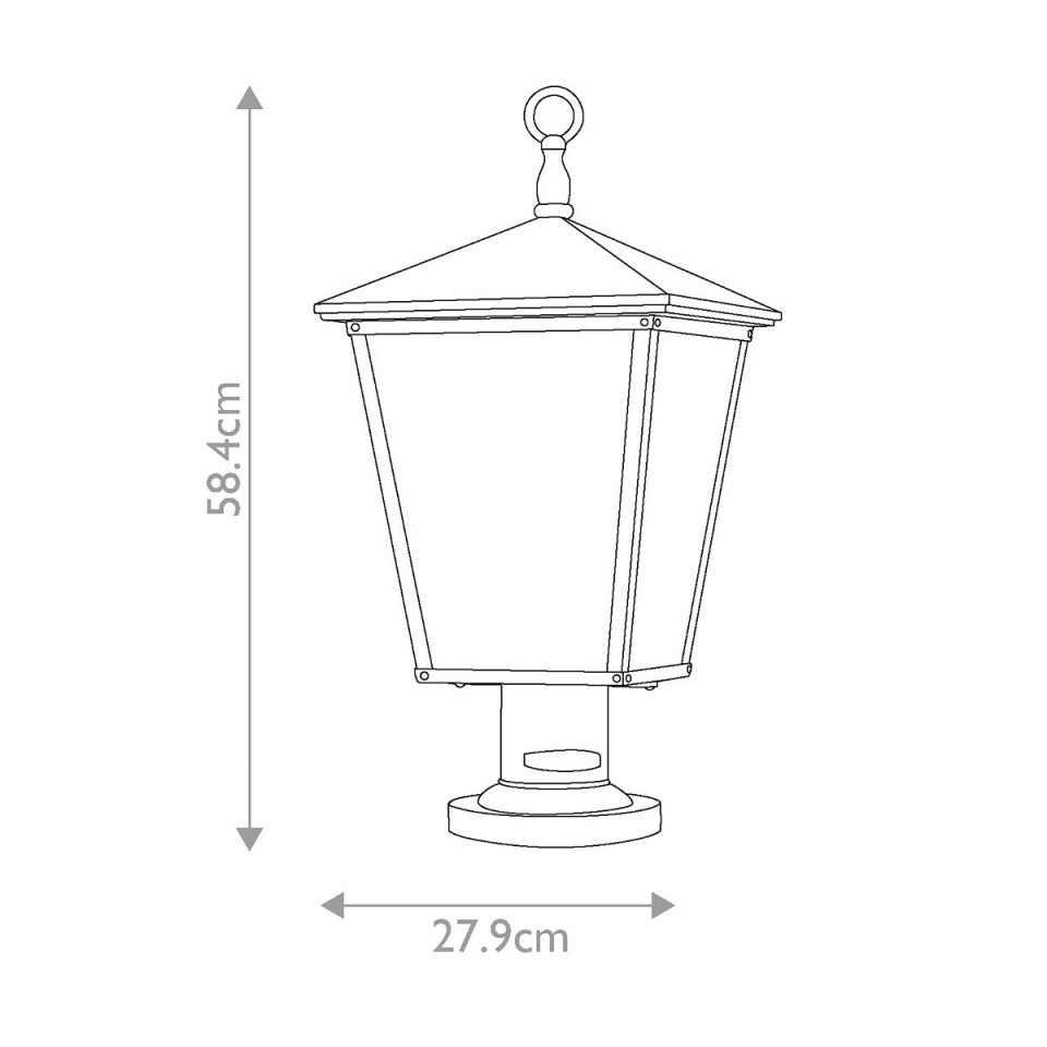 Trellis 3-Lt utomhus sockellampa regency-brons/glas 58,4cm IP44