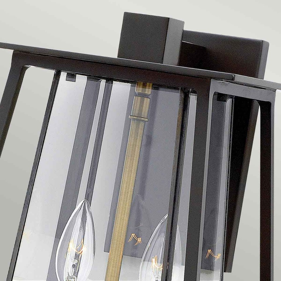 Walker 2-Lt stor utomhus vägglampa buckeye brons/klar 38,1 cm