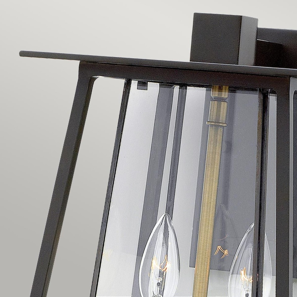 Walker 2-Lt stor utomhus vägglampa buckeye brons/klar 38,1 cm