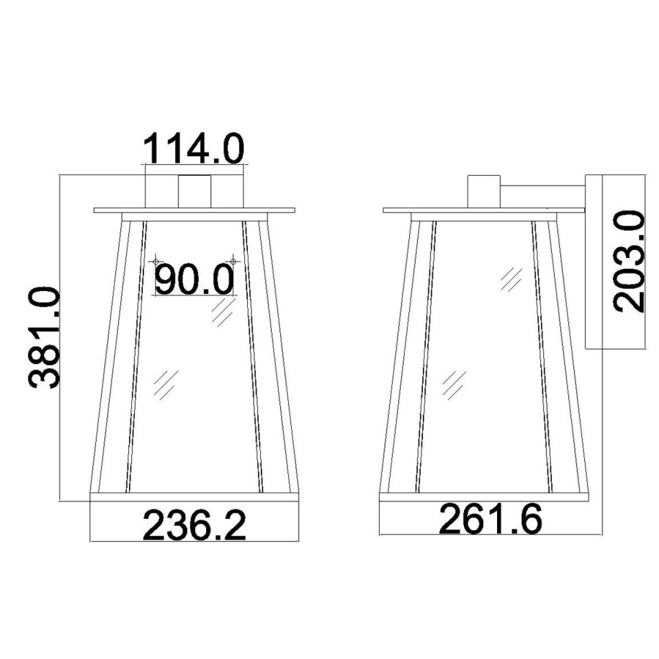 Walker 2-Lt stor utomhus vägglampa buckeye brons/klar 38,1 cm