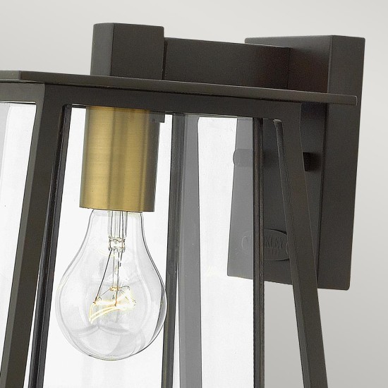 Walker 1-Lt liten utomhus vägglampa buckeye brons/klar 24,1cm