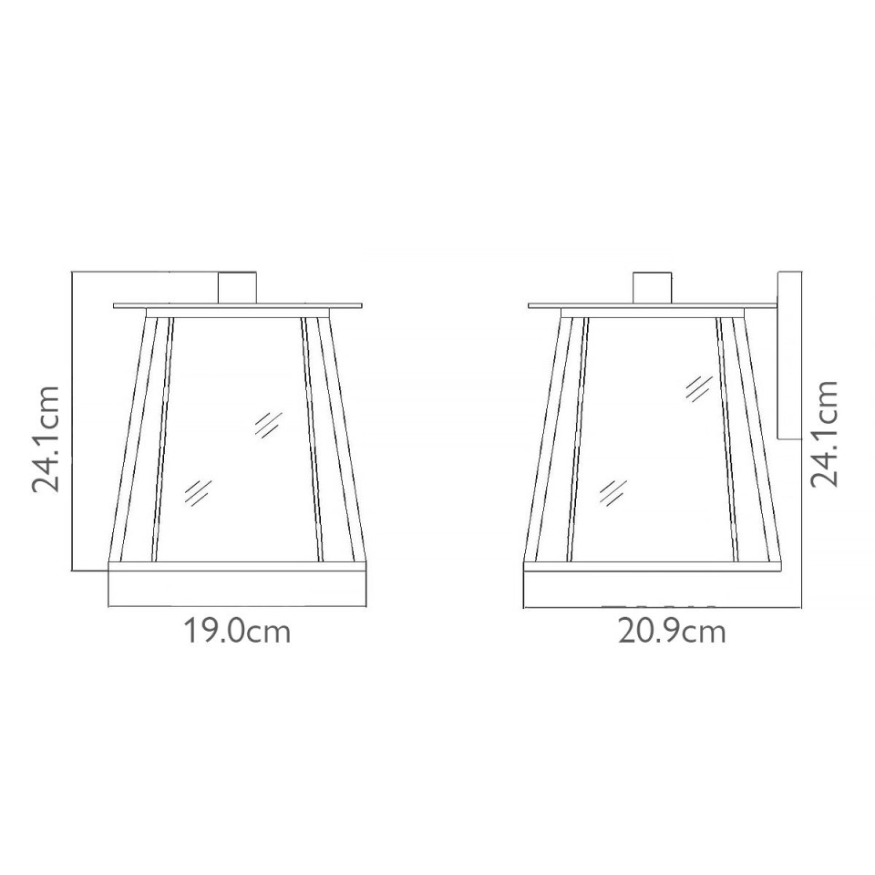 Walker 1-Lt liten utomhus vägglampa buckeye brons/klar 24,1cm
