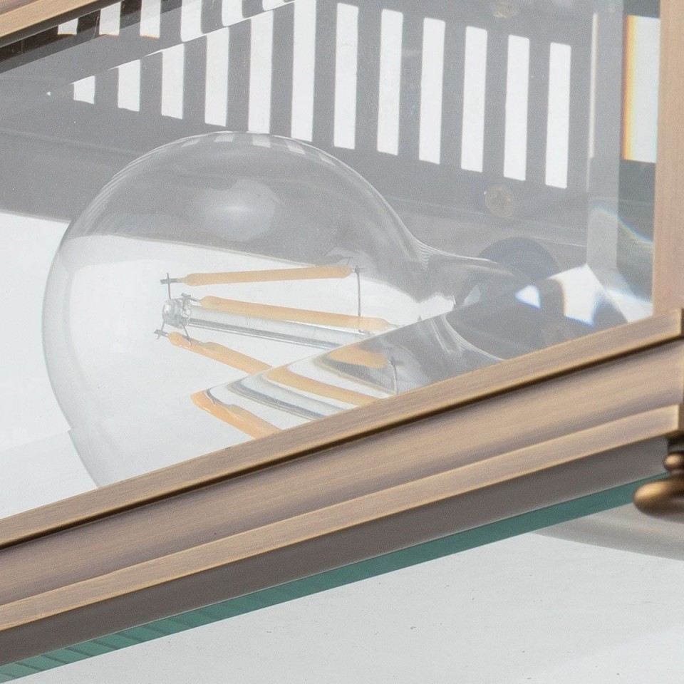 Holborn 2-lt plafond i mörk brons/klar 30 cm IP44