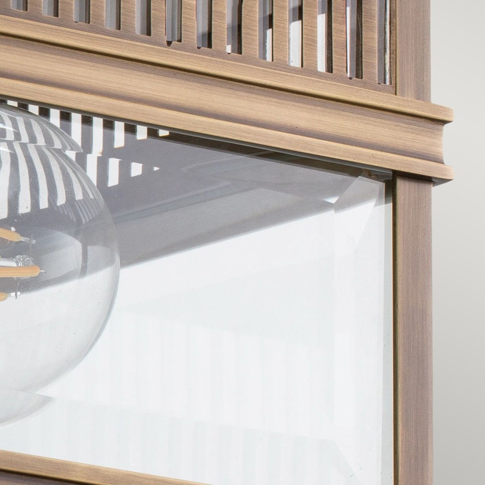 Holborn 2-lt plafond i mörk brons/klar 30 cm IP44