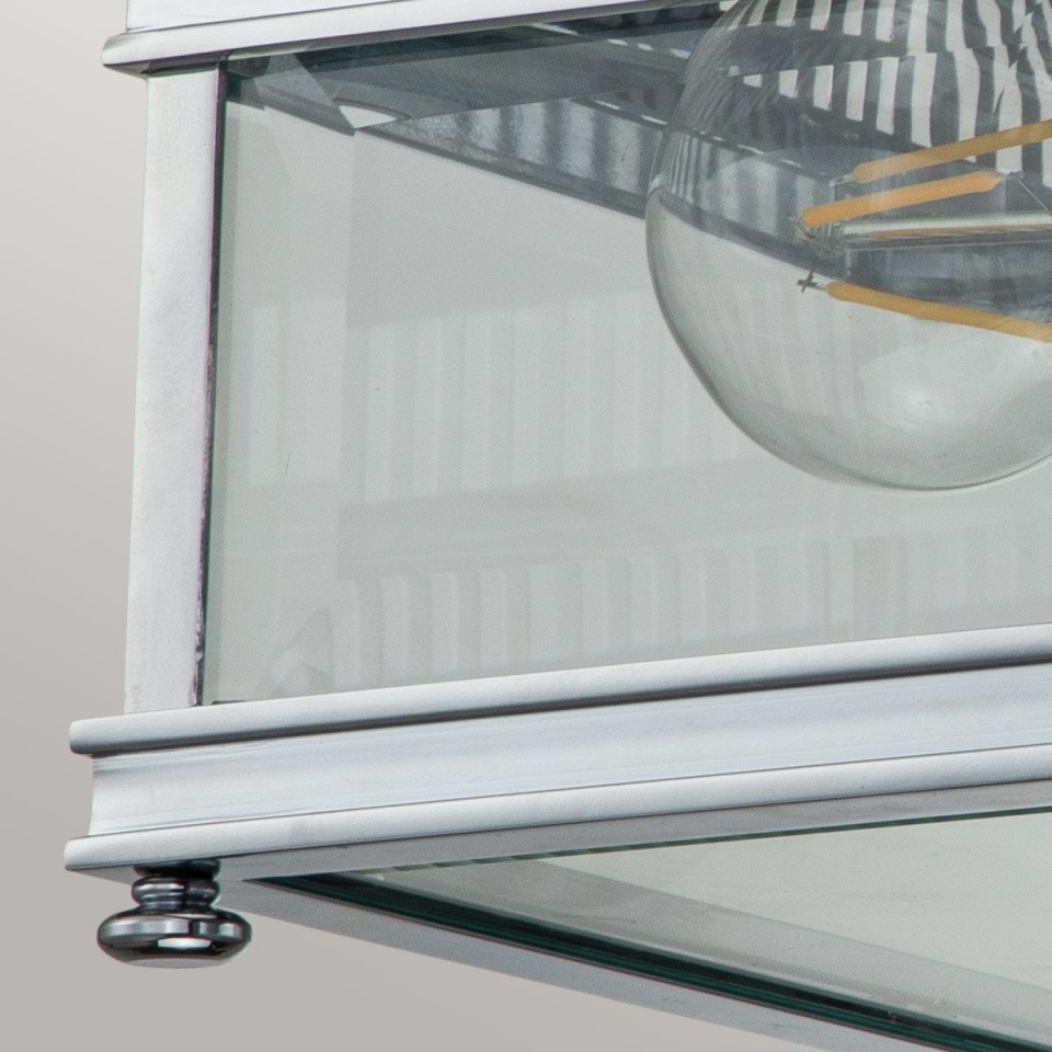 Holborn 2-ljus plafond i polerat krom/klar 30 cm IP44