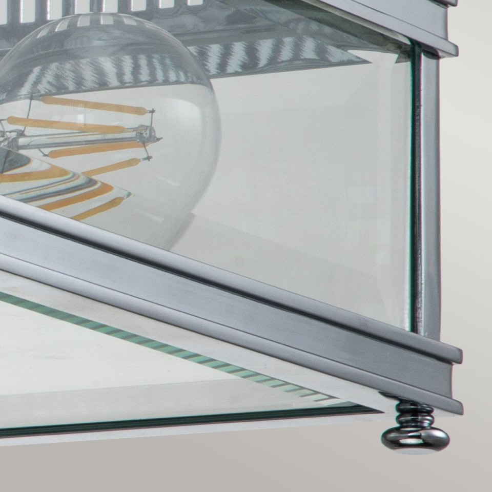 Holborn 2-ljus plafond i polerat krom/klar 30 cm IP44