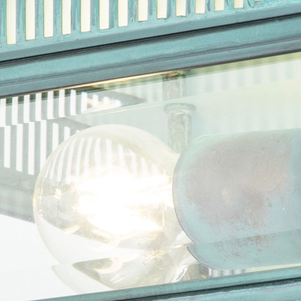 Holborn 2-lt plafond patinerad koppar/klar 30 cm IP44