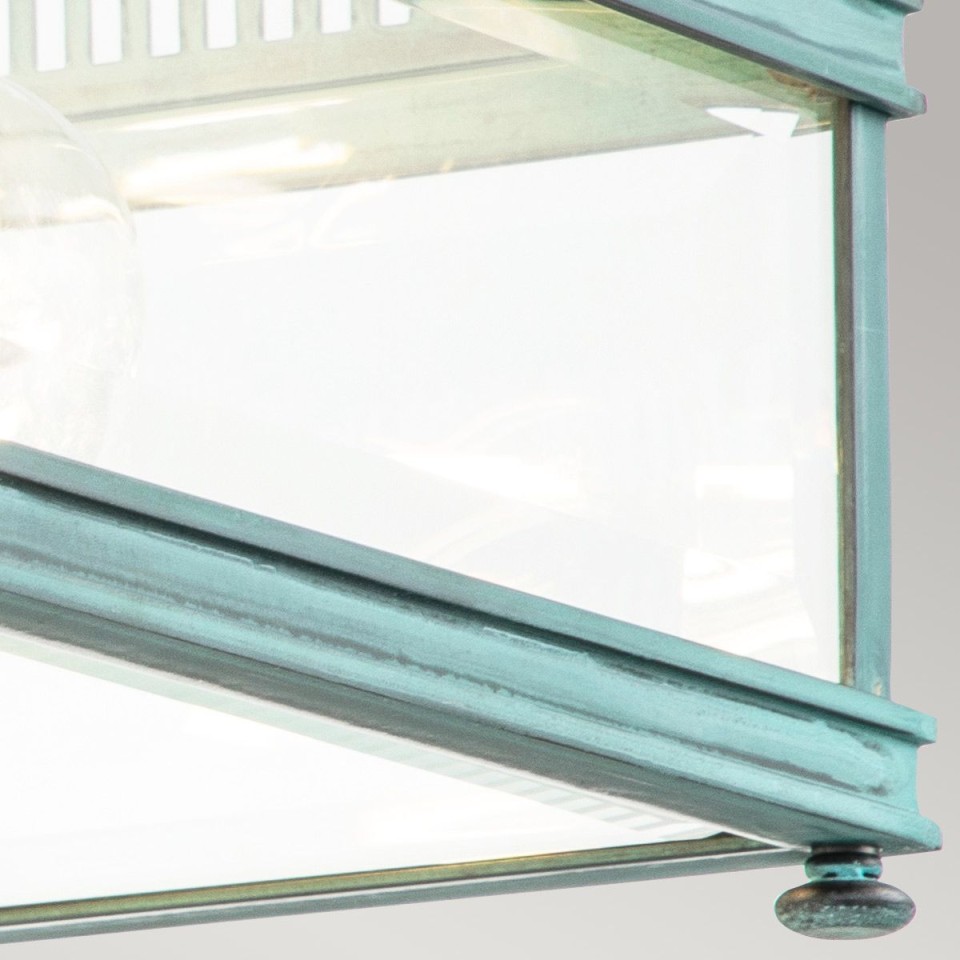 Holborn 2-lt plafond patinerad koppar/klar 30 cm IP44