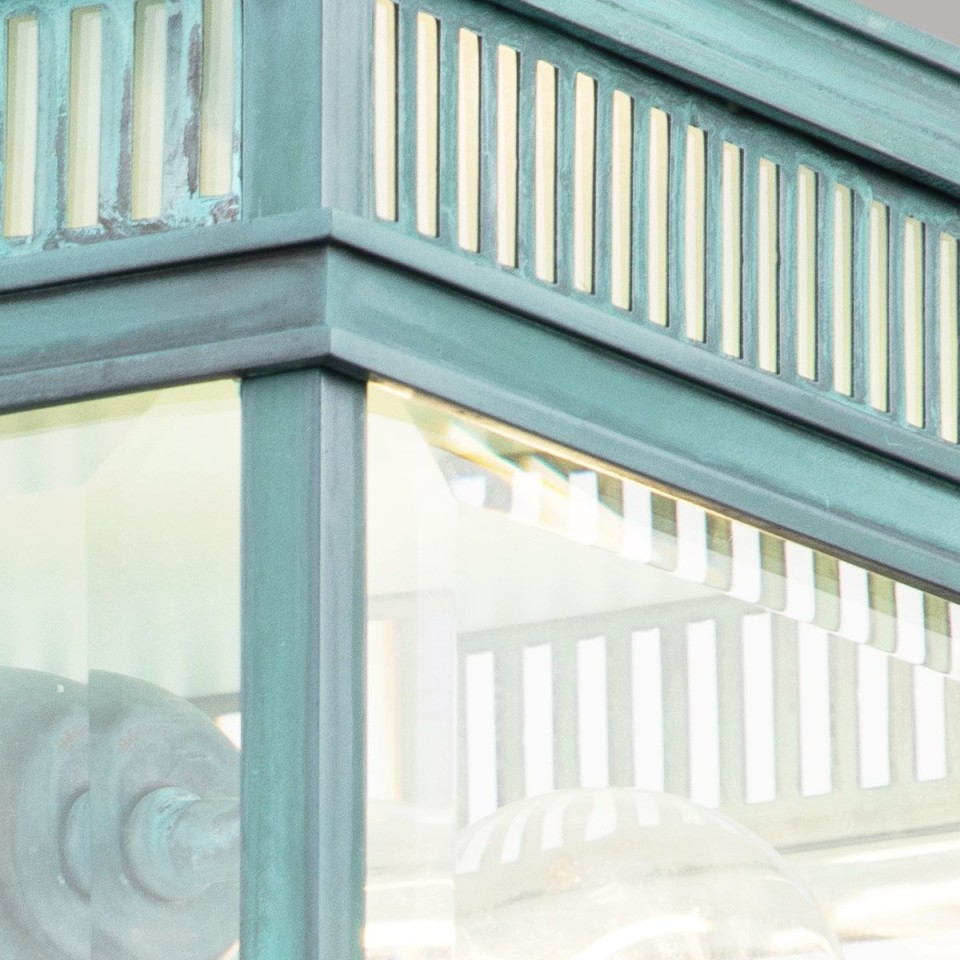 Holborn 2-lt plafond patinerad koppar/klar 30 cm IP44