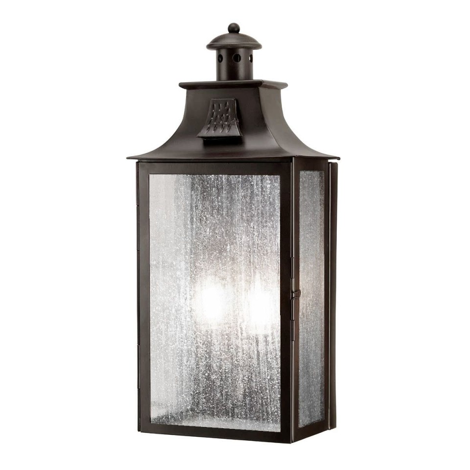 Kendal 2-Lt Outdoor Wall Light Old Bronze/Glass 46cm IP44