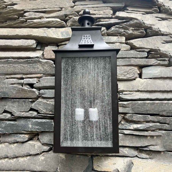 Kendal 2-Lt Outdoor Wall Light Old Bronze/Glass 46cm IP44