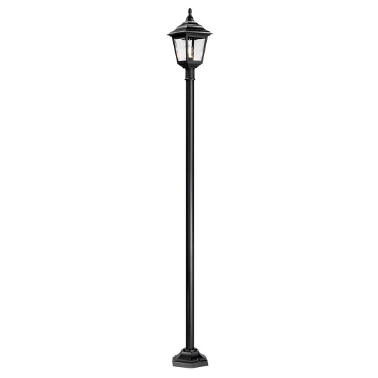 Kerry 1-ljus utomhus lyktstolpe svart/klar 191 cm IP44 Kerry 1-ljus utomhus lyktstolpe svart/klar 191 cm IP44