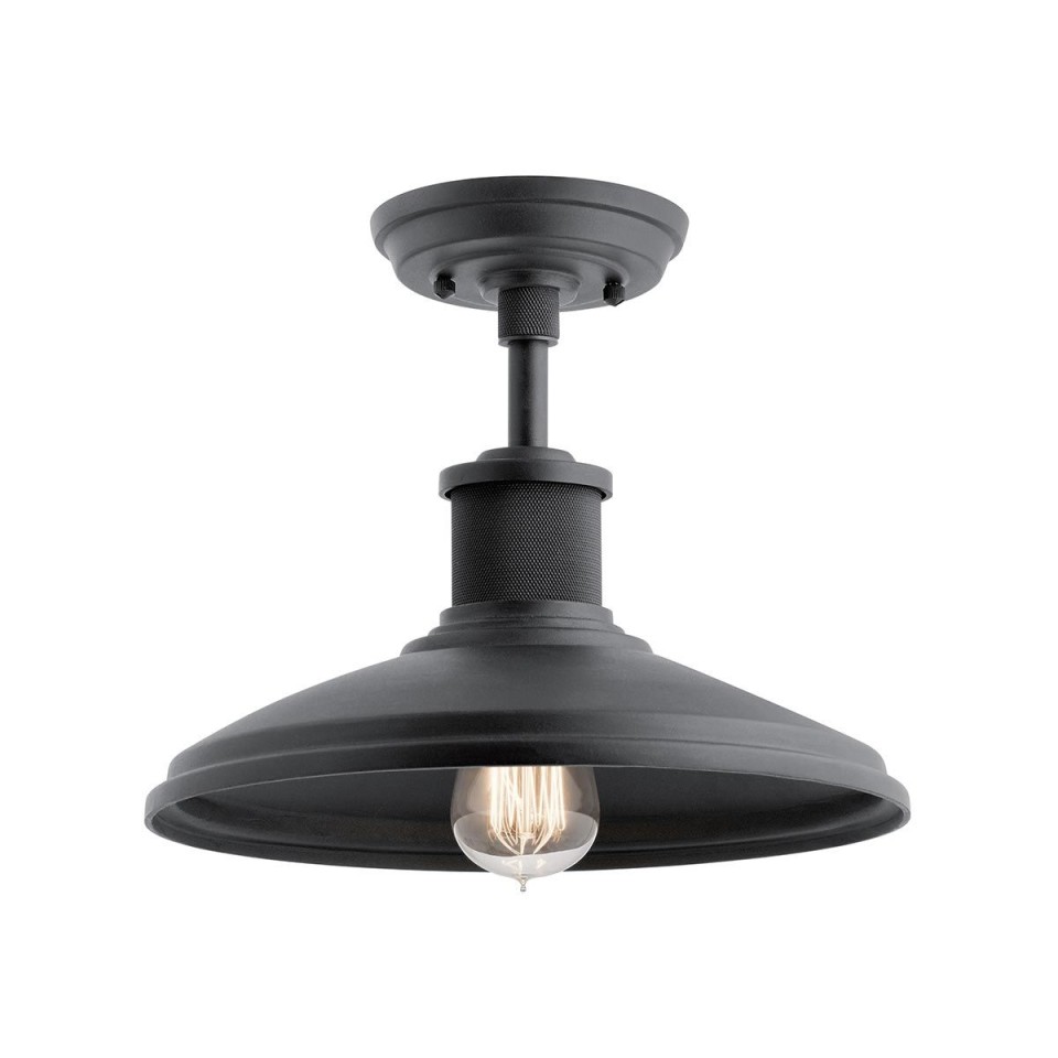 Allenbury 1-Lt Outdoor Ceiling Light Black/Clear 30.5cm IP44