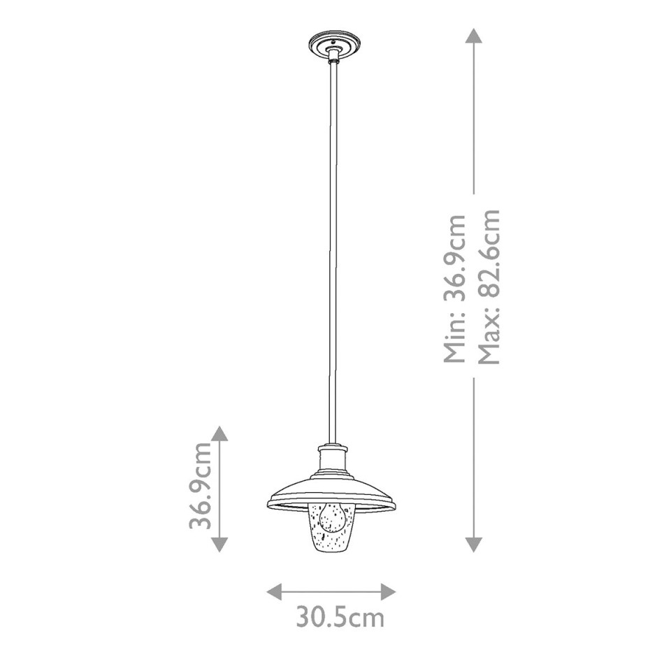 Allenbury 1-Lt Outdoor Ceiling Light Black/Clear 30.5cm IP44