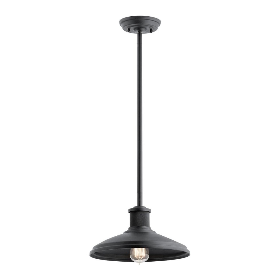 Allenbury 1-Lt Outdoor Ceiling Light Black/Clear 30.5cm IP44