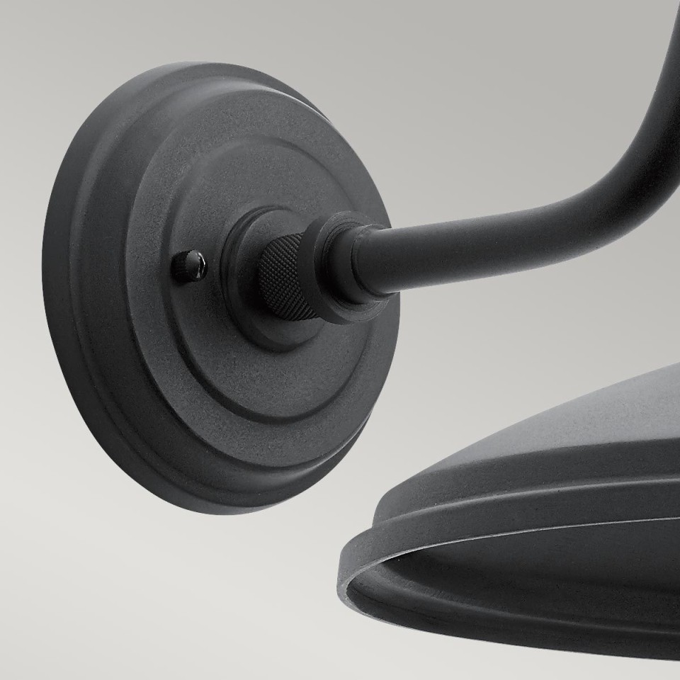 Allenbury 1-Lt Medium Outdoor Wall Light Black/Clear 33.1cm IP44