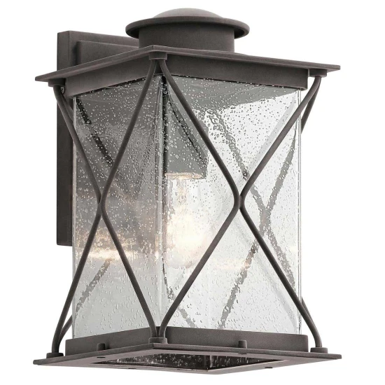Argyle 1-Lt medium utomhus vägglampa väderbiten zink/glas 32,2 cm