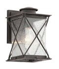 Argyle 1-Lt Small Outdoor Wall Light Weathered Zinc/Glass 26.1cm