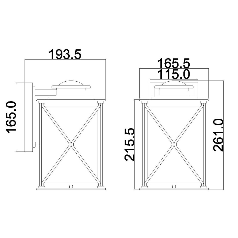 Argyle 1-Lt Small Outdoor Wall Light Weathered Zinc/Glass 26.1cm
