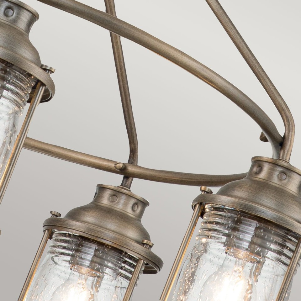 Ashland Bay 5-Lt Outdoor Chandelier Burnished Bronze/Glass 66.3cm IP44