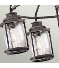 Ashland Bay 5-Lt Outdoor Chandelier Weathered Zinc/Glass 66.3cm IP44