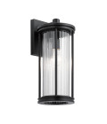 Barras 1-Lt Medium Outdoor Wall Light Black/Clear 40.6cm IP44