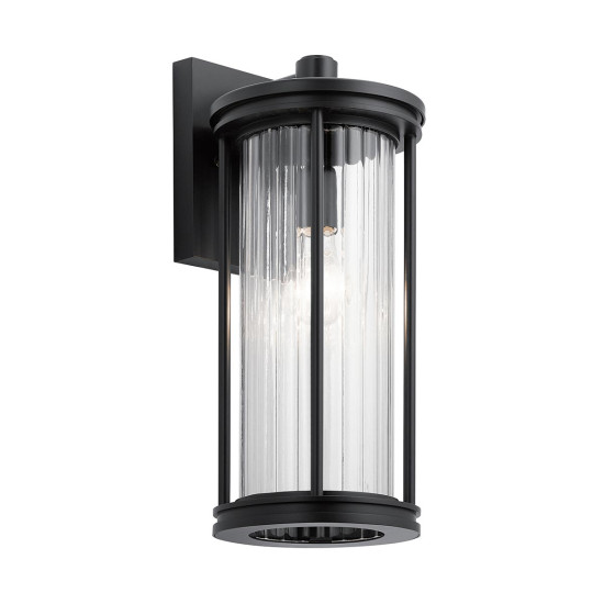 Barras 1-Lt medium utomhus vägglampa svart/klar 40,6 cm IP44 Barras 1-Lt medium utomhus vägglampa svart/klar 40,6 cm IP44