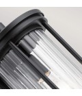 Barras 1-Lt Medium Outdoor Wall Light Black/Clear 40.6cm IP44