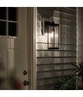 Barras 1-Lt Medium Outdoor Wall Light Black/Clear 40.6cm IP44