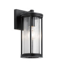 Barras 1-Lt Small Outdoor Wall Light Black/Clear 29cm IP44