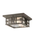 Beacon Square 2-Lt Outdoor Flush Ceiling Light Olde Bronze/Glass 30.5cm IP44