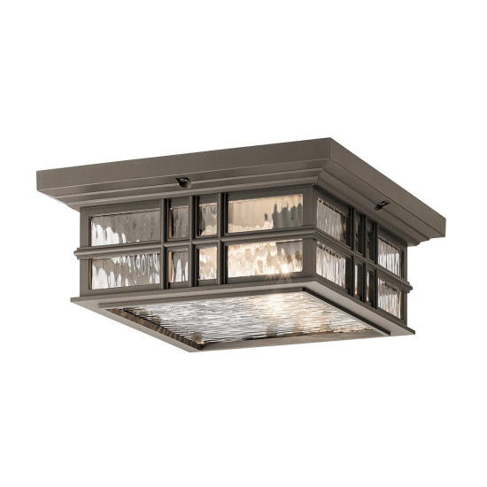 Beacon Square 2-Lt Outdoor Flush Ceiling Light Olde Bronze/Glass 30.5cm IP44 Beacon Square 2-Lt Outdoor Flush Ceiling Light Olde Bronze/Glass 30.5cm IP44