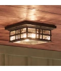 Beacon Square 2-Lt Outdoor Flush Ceiling Light Olde Bronze/Glass 30.5cm IP44