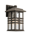 Beacon Square 1-Lt medium utomhus vägglampa oljebrons/glas 36cm IP44