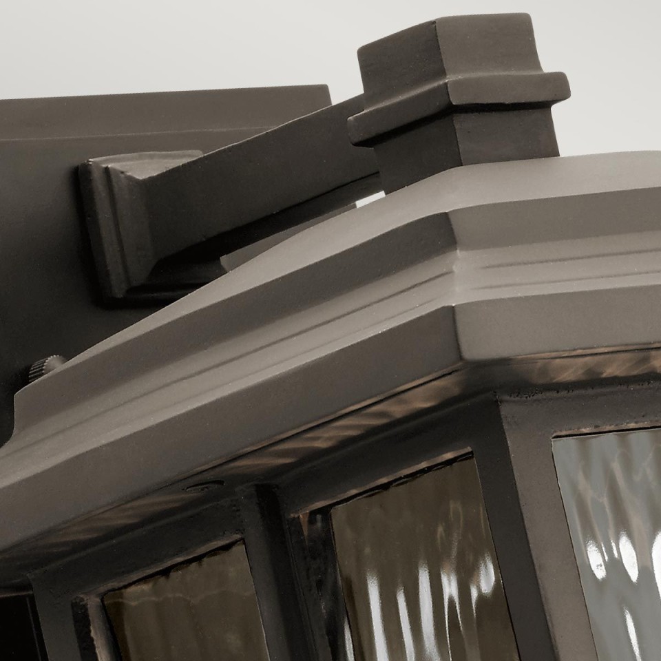 Beacon Square 1-Lt medium utomhus vägglampa oljebrons/glas 36cm IP44